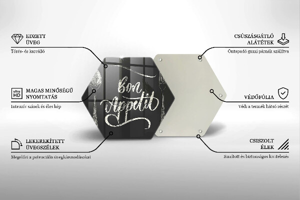 Üveg vágódeszka Bon Appetit