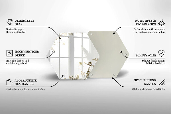 Üveg vágódeszka Téli díszek