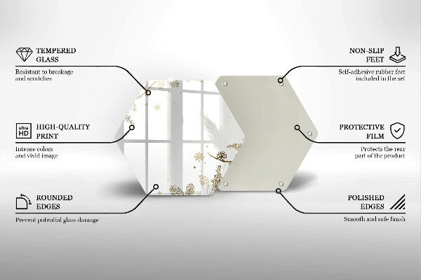 Üveg vágódeszka Téli díszek