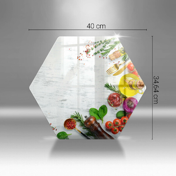 Üveg vágódeszka Zöldségek és fűszerek