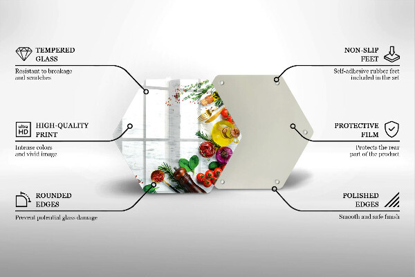 Üveg vágódeszka Zöldségek és fűszerek