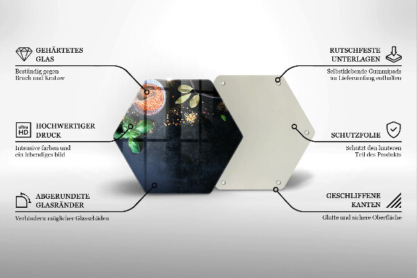 Üveg vágódeszka Fűszertálak