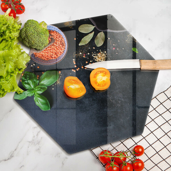 Üveg vágódeszka Fűszertálak