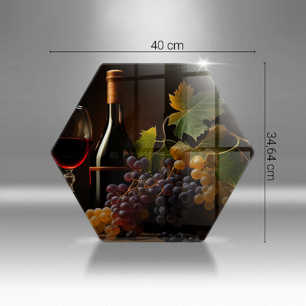 Üveg vágódeszka Pohár bor és szőlő