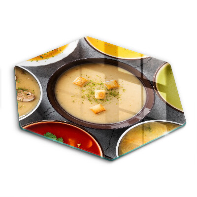 Üveg vágódeszka Színes levesek