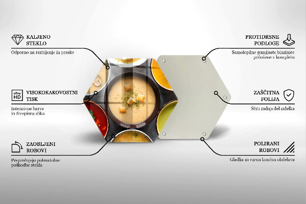Üveg vágódeszka Színes levesek