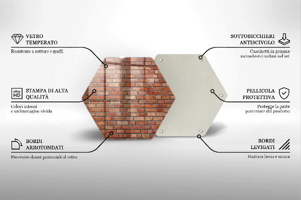 Üveg vágódeszka Téglafal fal