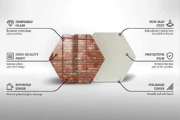 Üveg vágódeszka Téglafal fal