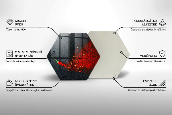 Üveg vágódeszka Csili paprika