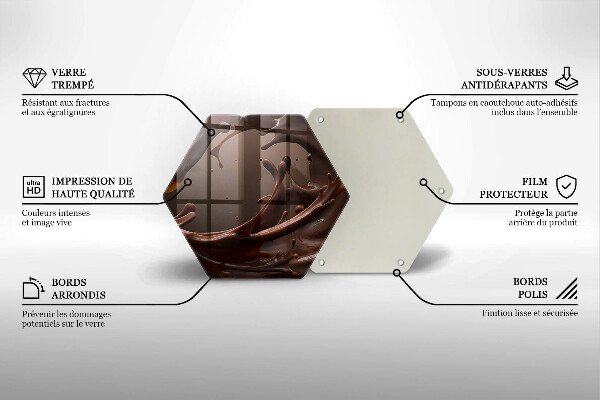 Üveg vágódeszka Folyékony csokoládé