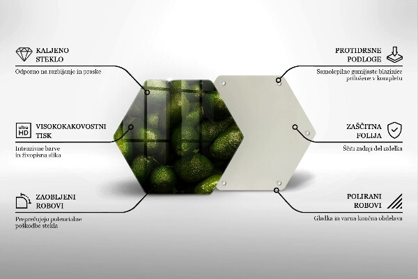 Üveg vágódeszka Avokádó gyümölcs