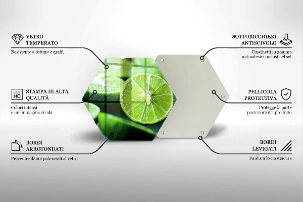 Üveg vágódeszka Lime citrus