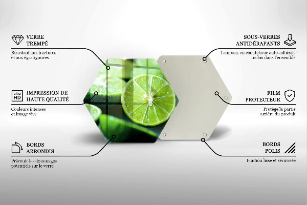 Üveg vágódeszka Lime citrus