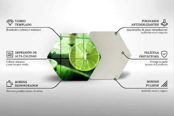 Üveg vágódeszka Lime citrus