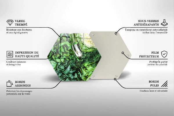 Üveg vágódeszka Zöld zöldségek