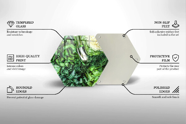 Üveg vágódeszka Zöld zöldségek