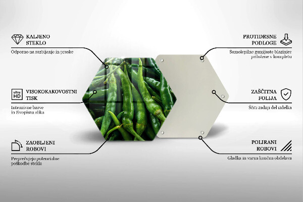 Üveg vágódeszka Borsó hüvely