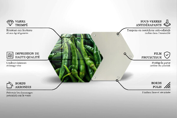 Üveg vágódeszka Borsó hüvely