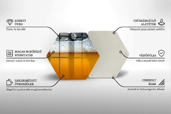 Üveg vágódeszka Igyál sörhabot