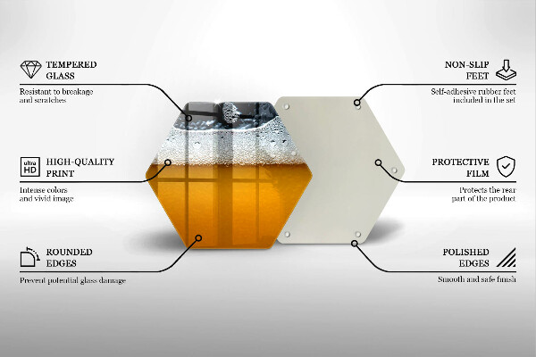 Üveg vágódeszka Igyál sörhabot
