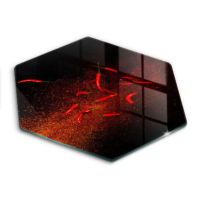 Üveg vágódeszka Csípős chili paprika