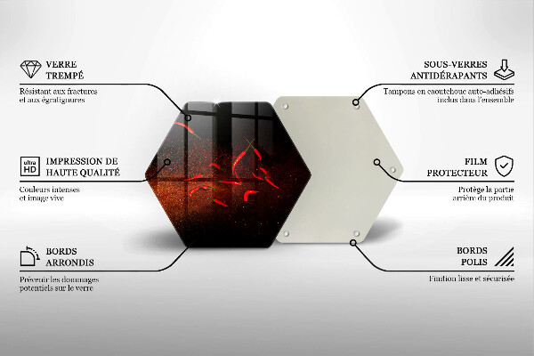 Üveg vágódeszka Csípős chili paprika