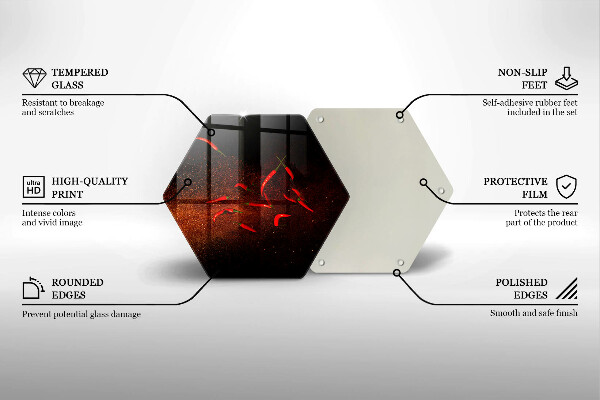 Üveg vágódeszka Csípős chili paprika