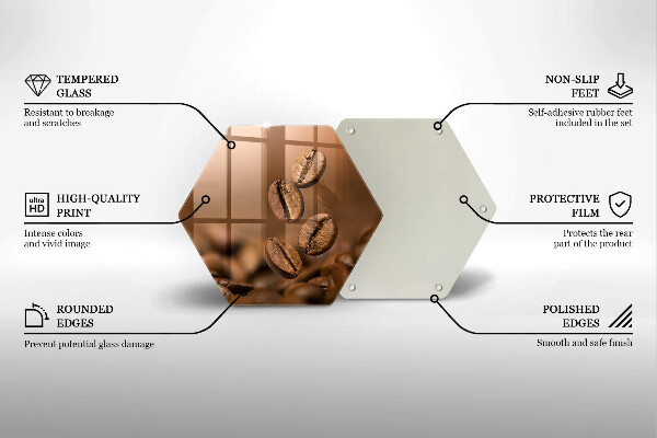 Üveg vágódeszka Kávébab