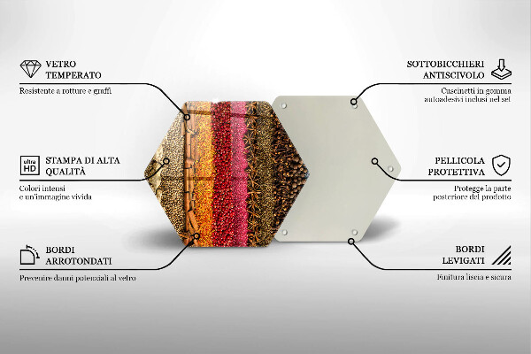 Üveg vágódeszka Színes fűszerek