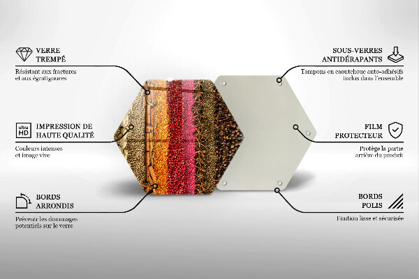 Üveg vágódeszka Színes fűszerek