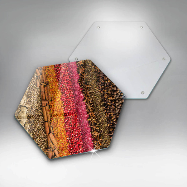 Üveg vágódeszka Színes fűszerek