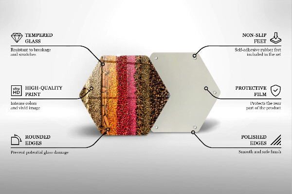 Üveg vágódeszka Színes fűszerek