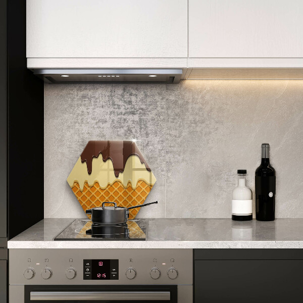 Üveg vágódeszka Fagylalt tölcsér illusztráció