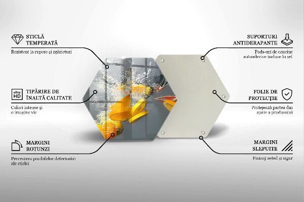 Üveg vágódeszka Citrom vízben