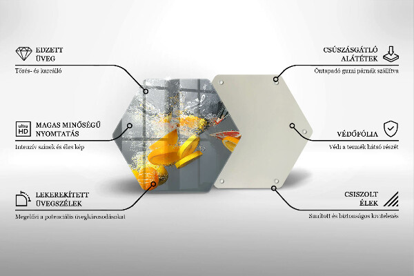 Üveg vágódeszka Citrom vízben