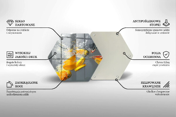 Üveg vágódeszka Citrom vízben