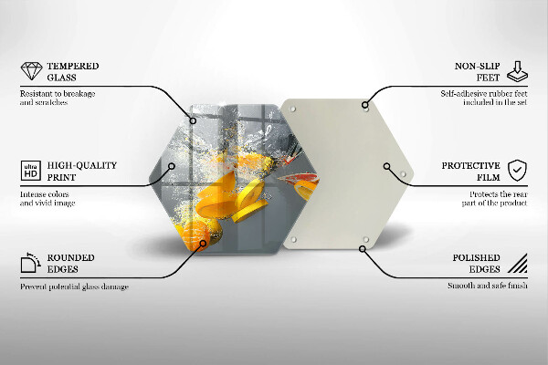 Üveg vágódeszka Citrom vízben