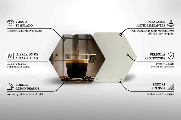 Üveg vágódeszka Üveg és kávébab