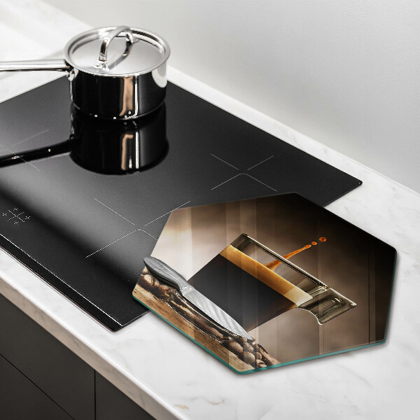 Üveg vágódeszka Üveg és kávébab