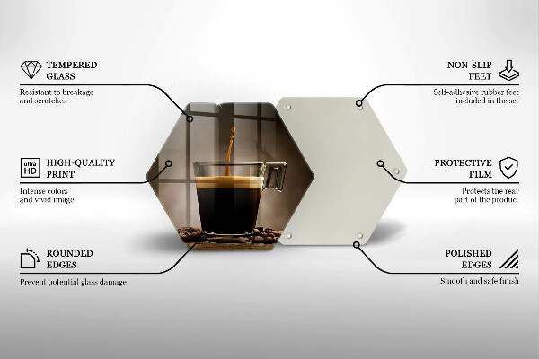 Üveg vágódeszka Üveg és kávébab