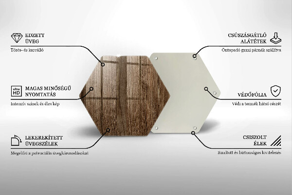 Üveg vágódeszka Fa textúra