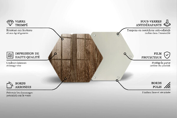 Üveg vágódeszka Fa textúra