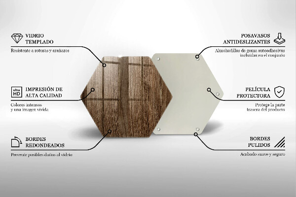 Üveg vágódeszka Fa textúra