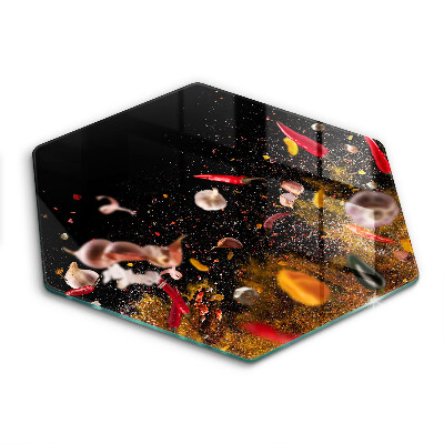 Üveg vágódeszka Forró fűszerek