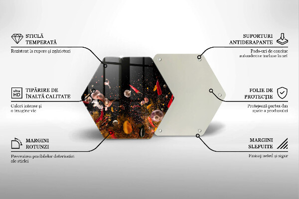 Üveg vágódeszka Forró fűszerek