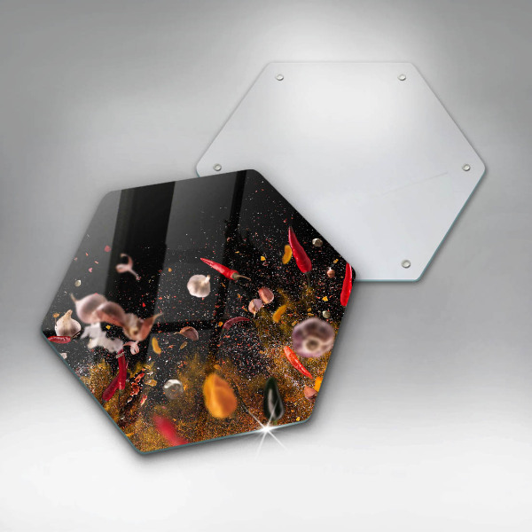 Üveg vágódeszka Forró fűszerek