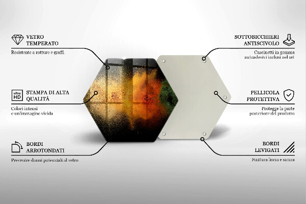 Üveg vágódeszka Színes fűszerek