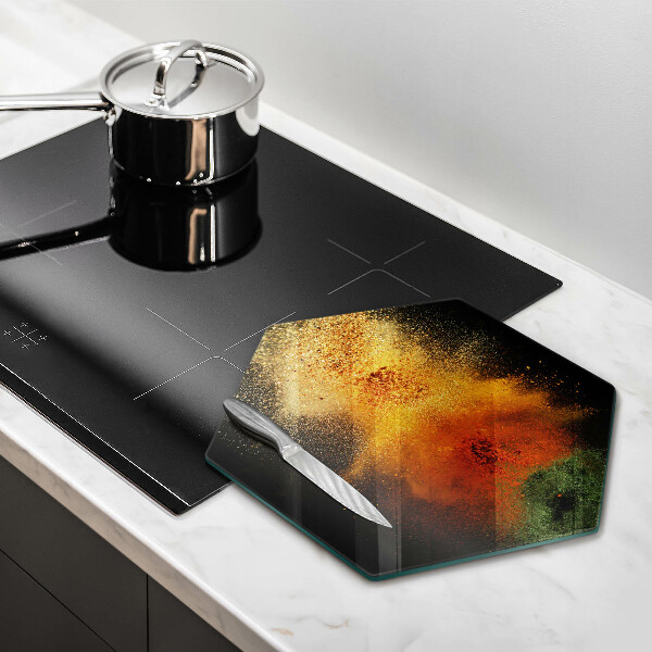 Üveg vágódeszka Színes fűszerek