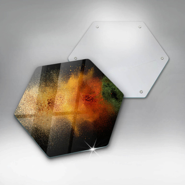 Üveg vágódeszka Színes fűszerek