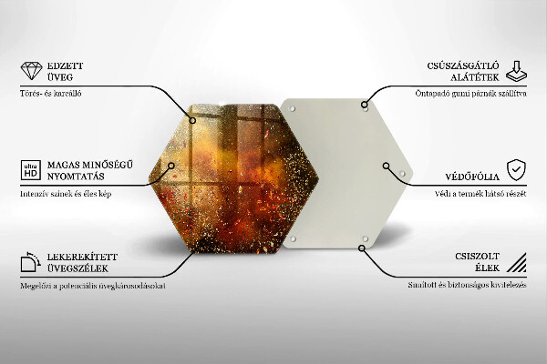 Üveg vágódeszka Színes fűszerek